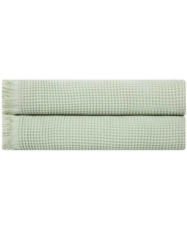 Micro Waffle XL Bath Bundle - 2 Pack - Sage
