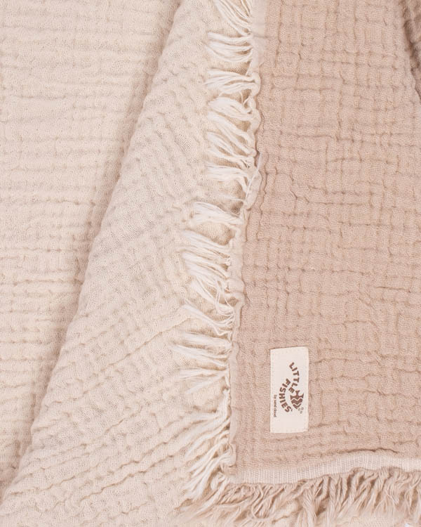 Little Fishies Gauze Receiving Blanket - Beige