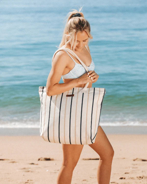 Vert Stripe Beach Tote