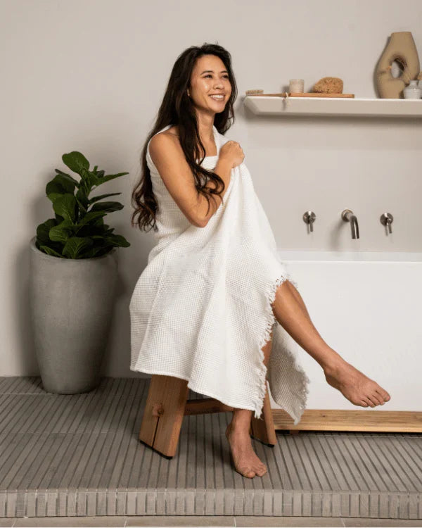 Micro Waffle XL Bath Bundle - 2 Pack -White