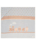 Choo-Choo Train Gauze Hooded Blanket Single