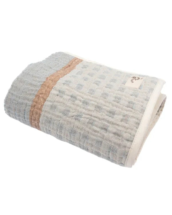 Choo-Choo Train Gauze Hooded Blanket Single