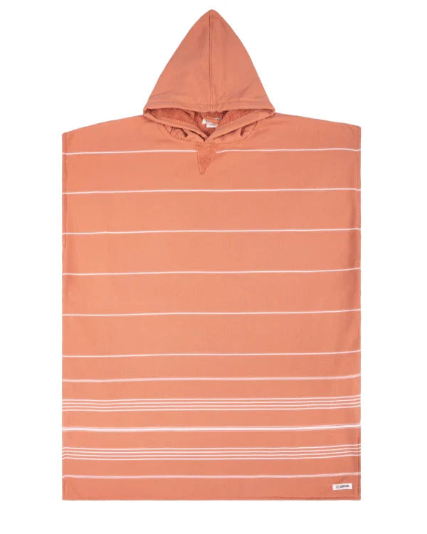 Classic Stripe Hooded Poncho Dusty Pink