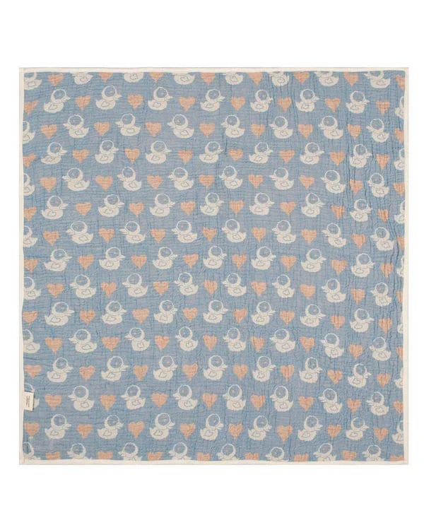 Ducky Gauze Hooded Blanket Single