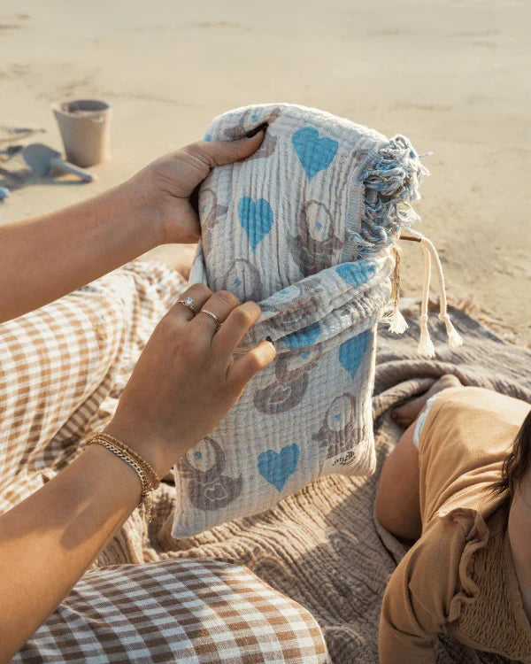 Ducky Gauze Receiving Blanket Single with Pouch