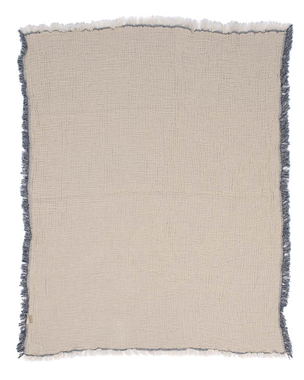 Little Fishies Gauze Receiving Blanket - Navy