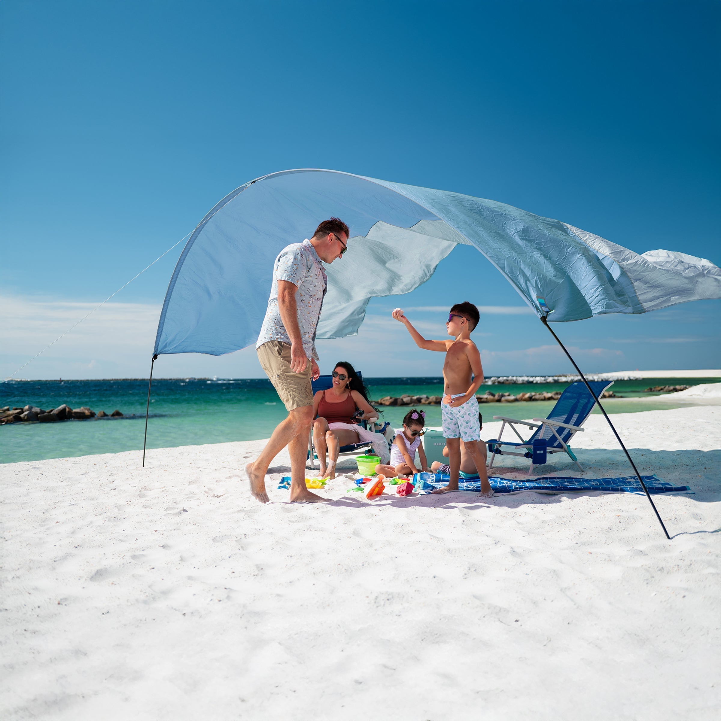 Shibumi Shade with Wind Assist - Summer Sky