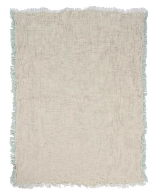 Little Fishies Gauze Receiving Blanket - Sage