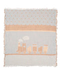 Choo-Choo Train Gauze Receiving Blanket Single with Pouch