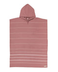 Classic Stripe Hooded Poncho - Withered Rose