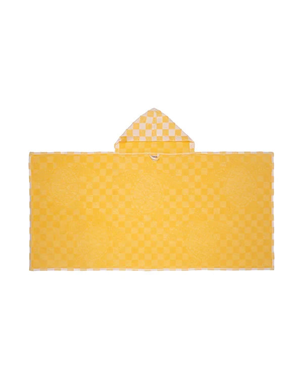 Checker Turtle Hooded Kids Bath Towel