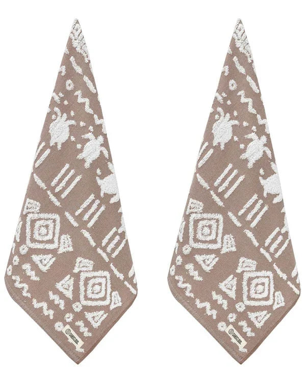 Turtle Mudcloth Hand Bath Bundle - 2 Pack - Taupe