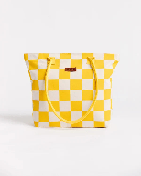 Checker Beach Tote
