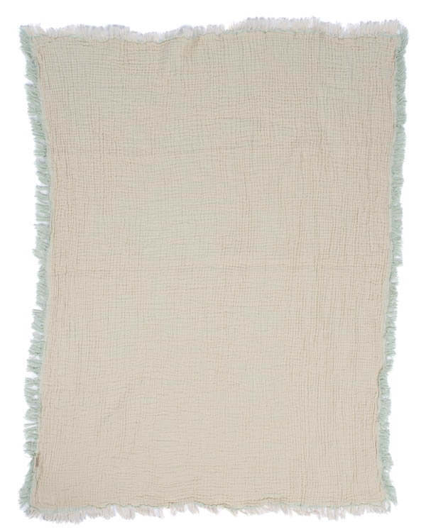 Little Fishies Gauze Receiving Blanket - Seafoam