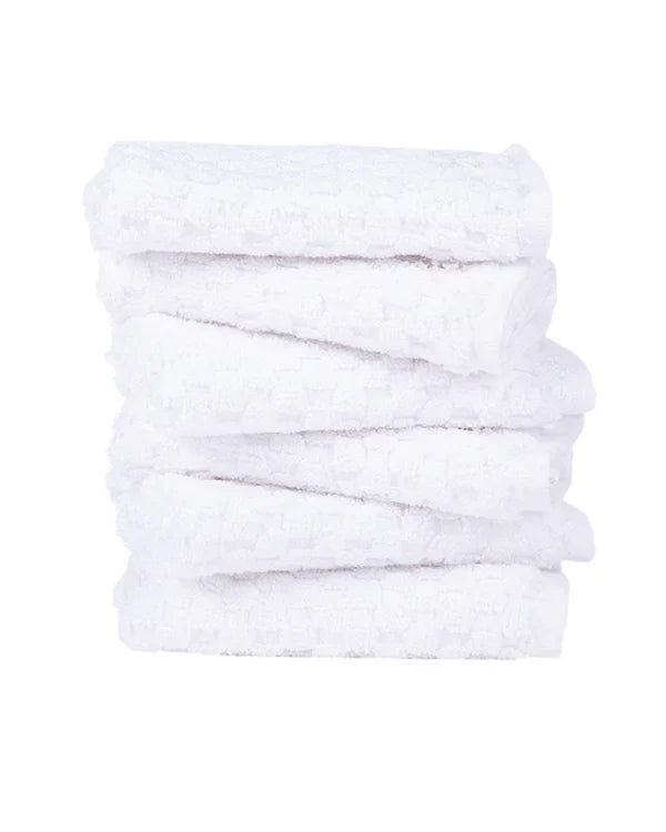 Atom Washcloth Bath Bundle - White - 6 Pack
