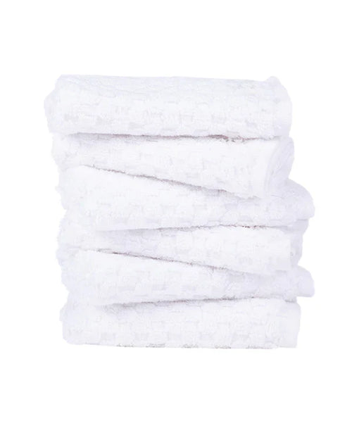 Atom Washcloth Bath Bundle - White - 6 Pack