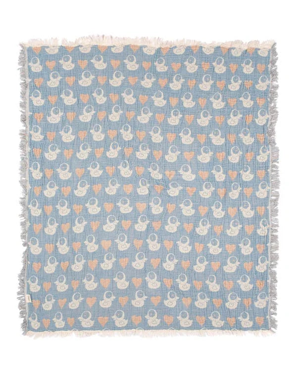 Ducky Gauze Receiving Blanket Single with Pouch