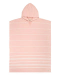 Classic Stripe Hooded Poncho - Misty Rose