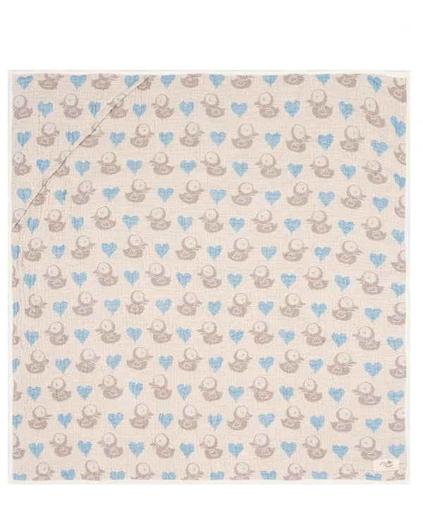 Ducky Gauze Hooded Blanket Single