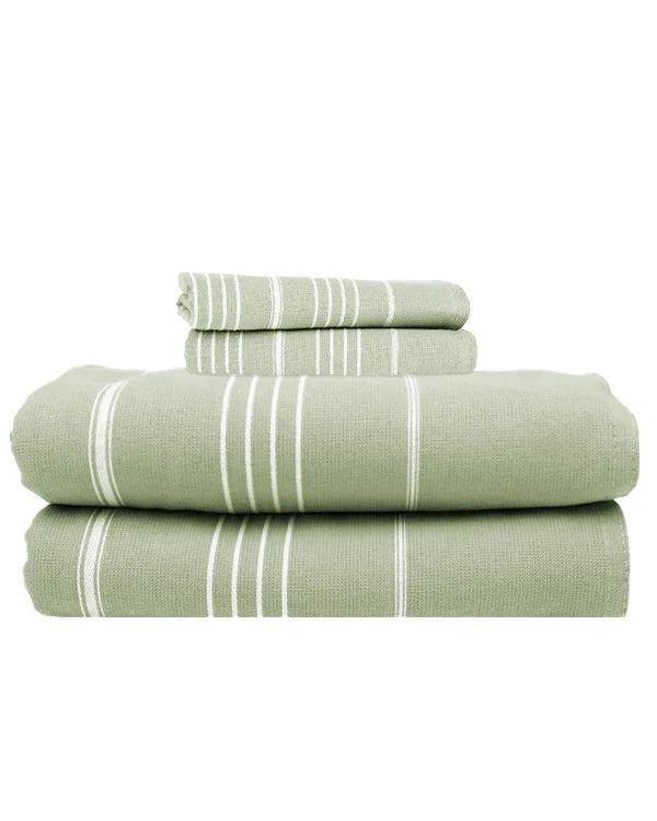 Classic Fringeless XL Bath Bundle - Hedge Green