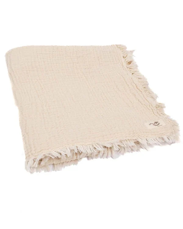 Little Fishies Gauze Receiving Blanket - Natural